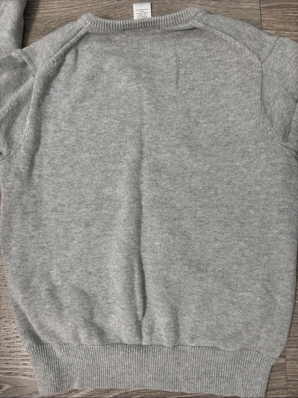 Janie and Jack Boys Size 6 Light Gray V-Neck Sweater with JJ Logo Cotton